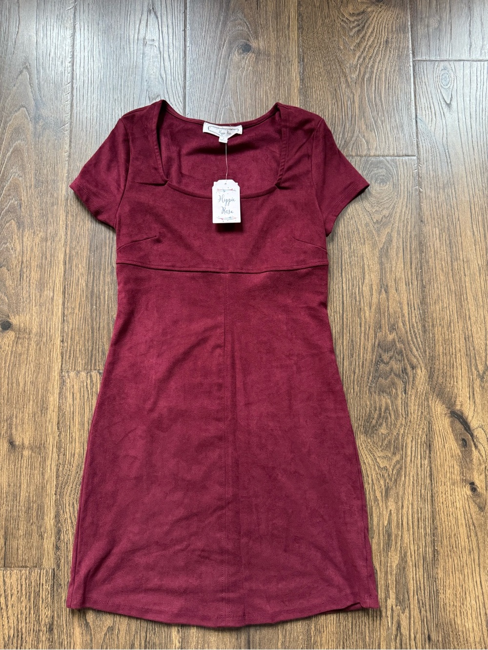 Hippie Rose Wine Square-Neck Midi Dress